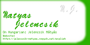 matyas jelencsik business card