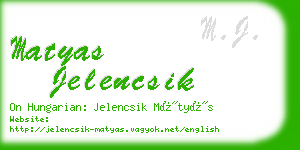 matyas jelencsik business card